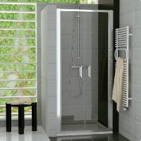 SanSwiss TOP-Line TOPP2 sprchové dveře 700 dvoukřídlé matný elox sklo čiré TOPP207000107