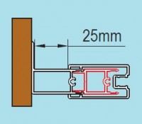 SanSwiss stohovací profil k rozšíření dveří nebo boční stěny ke zdi o 25 mm elox   ACT1.01.1898