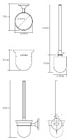 Bemeta RETRO chrom WC souprava 110x360x145 mm, kartáč s nádobkou   144313012