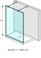 JIKA WALK IN PURE sprchová pevná stěna 1400 mm, sklo čiré, profil: stříbrná   H2674220026681