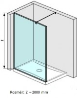 JIKA WALK IN PURE sprchová boční stěna 1200 mm, sklo čiré, profil: stříbrná   H2674230026681