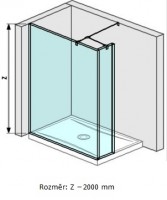 JIKA WALK IN PURE sprchová boční stěna 1200 mm, sklo čiré, profil: stříbrná   H2674260026681