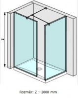 JIKA WALK IN PURE sprchová rohová stěna 680 x 800 mm, sklo čiré, profil: stříbrná   H2684230026681