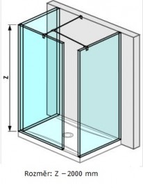 JIKA WALK IN PURE sprchová stěna 795 x 900 mm, sklo čiré, profil: stříbrná   H2694200026681