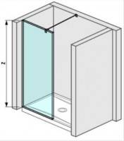 JIKA WALK IN PURE sprchová boční stěna 880 mm, sklo čiré, profil: stříbrná   H2694270026681