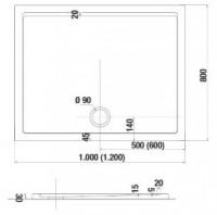 JIKA PADANA sprchová vanička litý mramor 1000 x 800 x 30 mm, obdélníková, bílá   H2119340000001