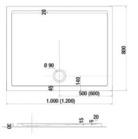JIKA PADANA sprchová vanička litý mramor 1200 x 800 x 30 mm, obdélníková, bílá   H2119350000001