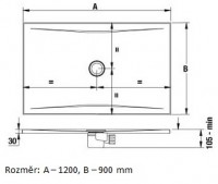 JIKA PURE sprchová vanička ocelová 1200 x 800 mm, bílá   H2164200000001