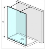 JIKA PURE boční panel 1060 x 2000 mm, profil: stříbrný   H2664200006681