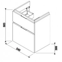 JIKA CUBITO-N skříňka pod umyvadlo 55 cm, 2 zásuvky, dub   H40J4224025191