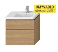 JIKA CUBITO-N skříňka pod umyvadlo 75 cm, 2 zásuvky, výřez VPRAVO, dub   H40J4254035191