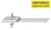 JIKA CUBITO-N deska umyvadlová atypická 65 - 160 cm, bez podpěr, bílá   H46J4230115001