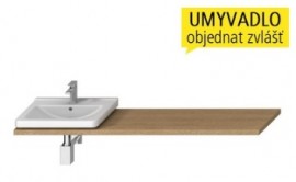 JIKA CUBITO-N deska umyvadlová atypická 65 - 160 cm, bez podpěr, dub   H46J4230115191