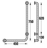 JIKA UNIVERSUM madlo do sprchy 750 x 450 mm, závěsné, pevné, levé, bílé   H3897120000001