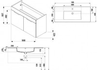 JIKA CUBE skříňka s umyvadlem 1000 x 430 mm, 2 dveře, bílá   H4536511763001