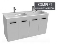 JIKA CUBE skříňka s dvojumyvadlem 1200 x 430 mm, 4 dveřmi, bílá   H4536611763001