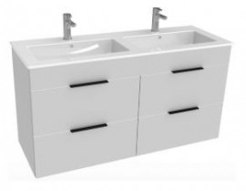 JIKA CUBE skříňka s dvojumyvadlem 1200 x 430 mm, 4 dveře, bílá   H4536621763001