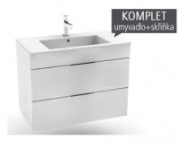 JIKA CUBE skříňka s umyvadlem 800 x 430 mm, 2 zásuvky, bílá   H4537621763001