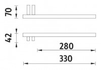 Držák na ručníky NIMCO KEIRA pravý, montáž do nábytku, chrom   KE 22060AP-26