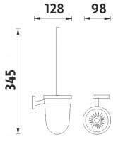 WC souprava NIMCO KEIRA kartáč s nízkou nádobkou, matné sklo   KE 22094WN-26
