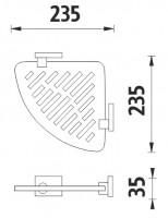 Rohová police NIMCO KEIRA/IXI s frézováním, plexiglass mat   KE X212-26