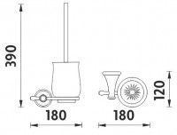WC souprava NIMCO LADA kartáč s nádobkou, keramika/chrom   LA 19094K-26