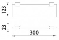 Police NIMCO KIBO 30 x 11 cm, tloušťka 8 mm, bílé sklo   Ki 14091B-30-26