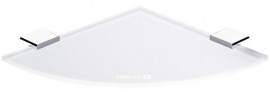 Rohová police NIMCO KIBO 25 x 25 cm, tloušťka 8 mm, bílé sklo   Ki 14091RB-26