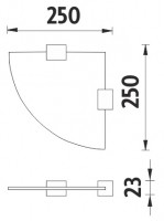 Rohová police NIMCO KIBO 25 x 25 cm, tloušťka 8 mm, bílé sklo   Ki 14091RB-26