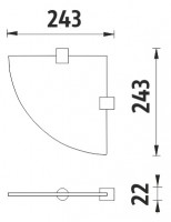 Rohová police NIMCO BORMO 25 x 25 cm, tloušťka 8 mm, bílé sklo   BR 11091RB-26