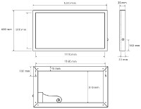 Bemeta hotelový program - Zrcadlo s LED osvětlením 1200x600 mm, bílé světlo   127201719