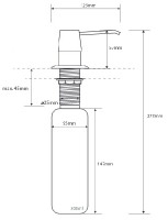 Bemeta hotelový program - Dávkovač tekutého mýdla do pracovní desky, 300 ml, nerez/mat   152109125