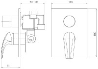NOVASERVIS METALIA 57 baterie sprchová podomítková, s přepínáním, chrom 57050R,0