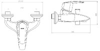 NOVASERVIS METALIA 56 baterie vanová nástěnná, s příslušenstvím, DN 15, chrom  56020,0
