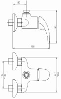 NOVASERVIS METALIA 55 baterie sprchová, horní vývod, bez příslušenství, DN 15, chrom  55062/1,0
