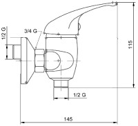 NOVASERVIS METALIA 55 baterie sprchová nástěnná, DN 10, chrom  55064,0