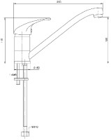 NOVASERVIS METALIA 55 baterie dřezová, chrom  55091,0