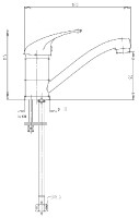 NOVASERVIS METALIA 55 baterie dřezová, ramínko 150 mm, chrom  55096,0
