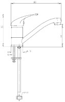 NOVASERVIS METALIA 55 baterie pro beztlakový ohřívač vody, ramínko 150 mm, chrom  55097,0