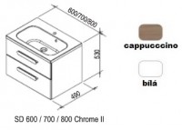 Ravak Chrome II skříňka pod umyvadlo SD 700 bílá/bílá   X000000920