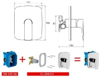 Ravak Classic CL 066.00 baterie sprchová podomítková bez přepínače pro R-box   X070089