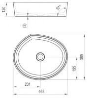 Ravak MOON 3 umyvadlo na desku 463 x 389 mm, bez přepadu, bílé   XJN01300004