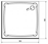 GELCO G5 DIONA sprchová vanička 900 x 900 čtvercová, litý mramor   GD009