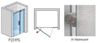 SanSwiss PUR PU31P sprchové dveře 1200 jednodílné vlevo chrom sklo Mastercarré PU31PG1201030