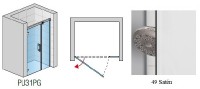 SanSwiss PUR PU31P sprchové dveře 1400 jednodílné vlevo chrom sklo satén PU31PG1401049