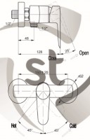 Steno RIO baterie sprchová, rozteč 150 mm, bez příslušenství, bíla/chrom   RIO 4145