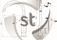 Steno RIO baterie dřezová stojánková, bíla/chrom   RIO 4148