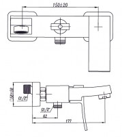 Steno TORINO baterie vanová, rozteč 150 mm, bez příslušenství    TO 2844