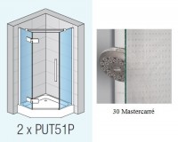SanSwiss PUR PUT51P boční stěna vyrovnávací profil, chrom, sklo Mastercarré   PUT51PSM21030
