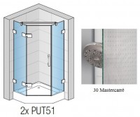 SanSwiss PUR PUT51 boční stěna L- kování chrom sklo Mastercarré PUT51SM21030